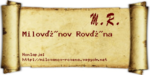 Milovánov Rovéna névjegykártya